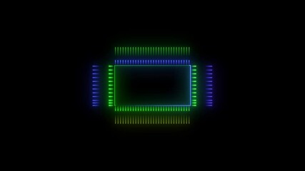 Computer Processors CPU. Motherboard digital chip. . futuristic glowing electronic circuit board technology looping, Background Video two color - Powered by Adobe