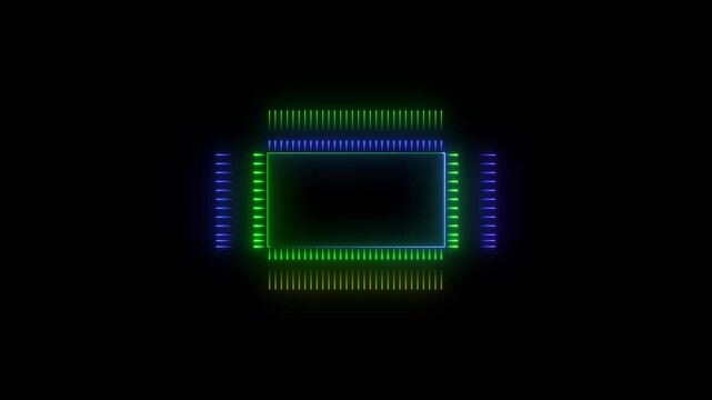 Computer Processors CPU. Motherboard digital chip. . futuristic glowing electronic circuit board technology looping, Background Video two color - Powered by Adobe