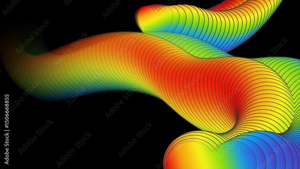 Poster lgbtq pride month abstract background. segmented liquid wave in the form of hearts. concept motion d