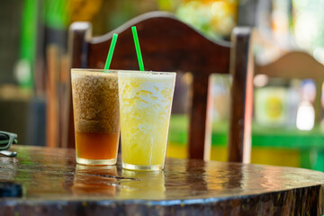 Two refreshing natural juices in cahuita, Costa Rica