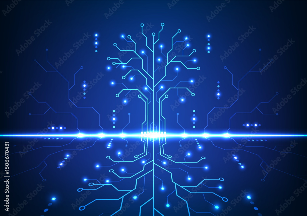 Aufkleber abstract circuit board background. technology future digital network cyber systems concept. design f