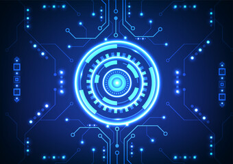Abstract circuit board technology background. Design for futuristic future digital futuristic electronic data system robotics machine learning.