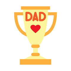 Trophy for Dad Vector Flat Icon Design