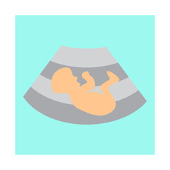 Ultrasound Picture Vector Flat Icon Design