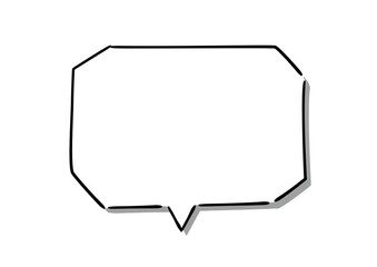 Naklejka premium 手書き風のふきだし単品 白塗り影付き