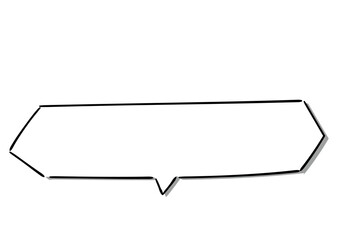 手書き風のふきだし単品　白塗り影付き