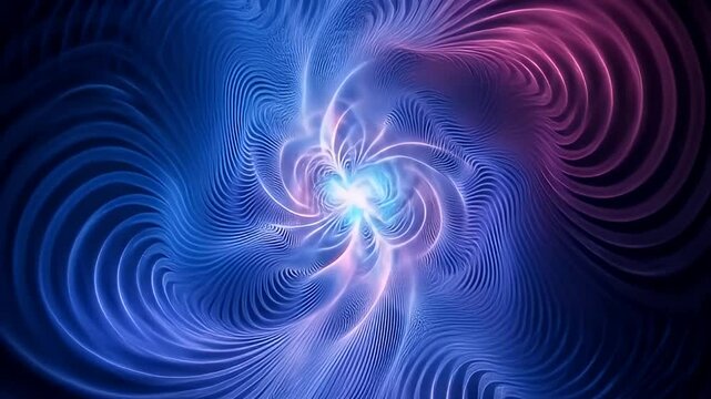 Glowing fractal pattern representing a high energy particle