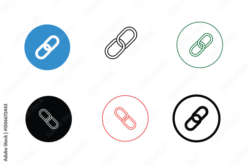 Poster link icon set diverse styles for websites and applications - download free vector graphics