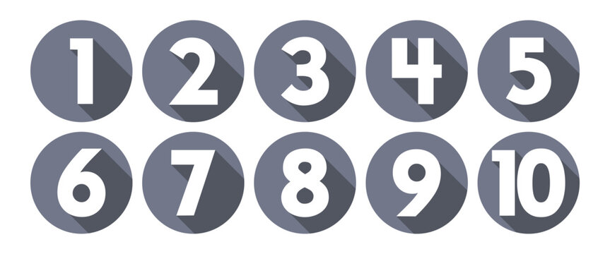 Vector Numbers from 1 to 10. Collection of number icons. Vector illustration