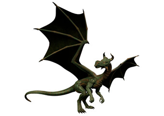 Fototapeta premium 3D Rendering Fairy Tale Dragon on White