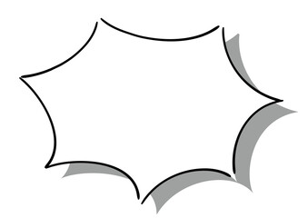 手書き風のふきだし単品　白塗り影付き