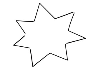 Fototapeta premium 手書き風のふきだし 塗りなし透過