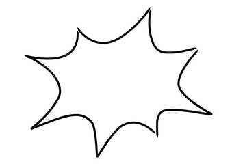手書き風のふきだし　塗りなし透過