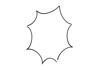 手書き風のふきだし　塗りなし透過