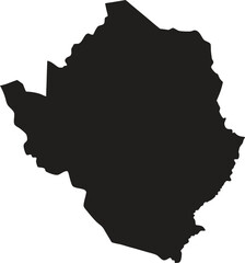 Botswana black map silhouette vector style with white background
