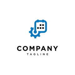 Mechanical Calender Logo Icon Vector