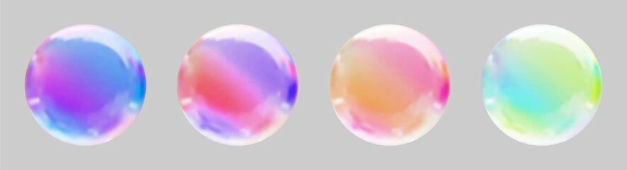 Realistic glossy glass ball.Abstract 3D light bubble with glare.Geometric abstract shape.