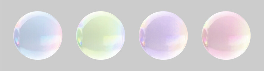 Realistic glossy glass ball.Abstract 3D light bubble with glare.Geometric abstract shape.