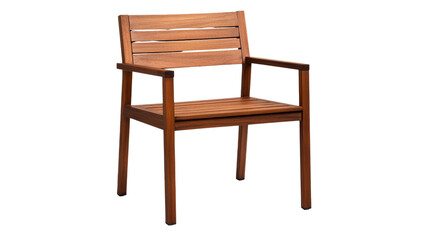 Wooden Armchair, Slatted Back, Isolated on Transparent Background, Furniture, Patio, Chair