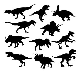 dinosaur silhouette vector set