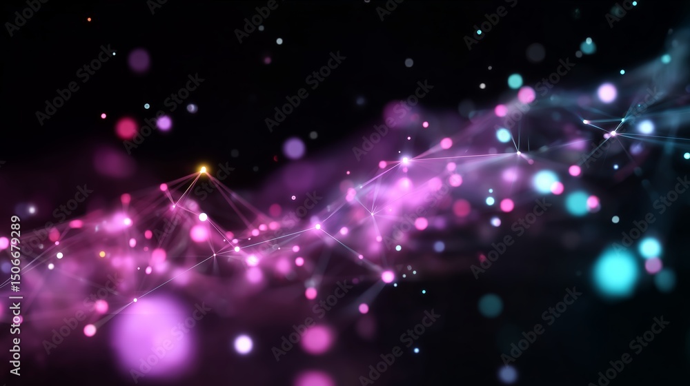 Aufkleber vibrant abstract representation of digital connection and energy in a dark background