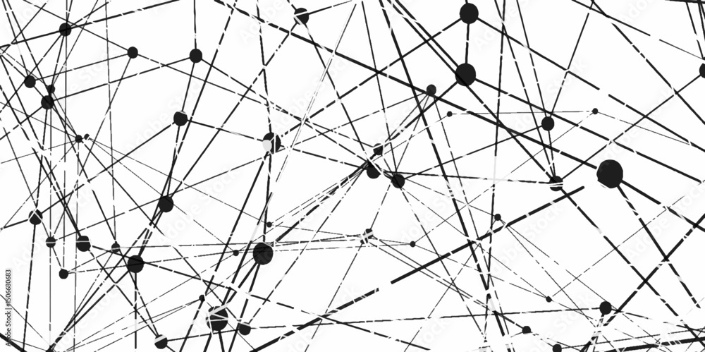 Poster abstract technology connection network of particles and lines. network patterned background. connect
