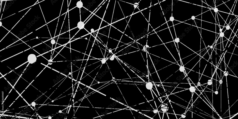Poster abstract technology connection network of particles and lines. network patterned background. connect