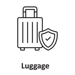 Luggage insurance :Vector Icon which can easily modify or edit