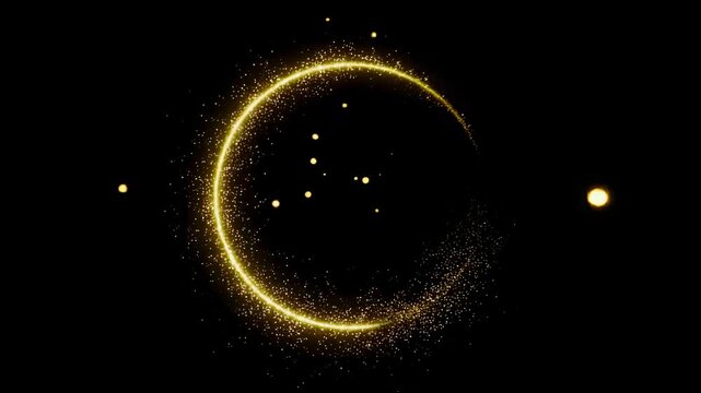 Golden Ring of Light and Particles Animation