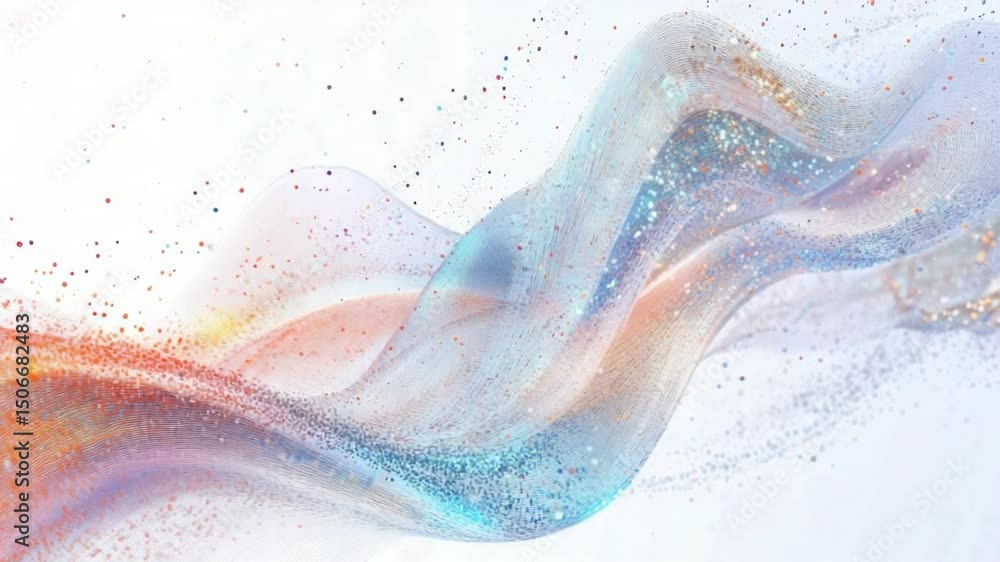 Aufkleber glittering abstract swirl: an abstract swirl of glittering particles dances across the frame, blendi