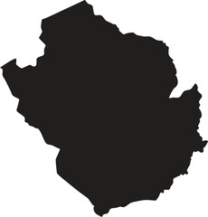 Botswana black map silhouette vector style with white background