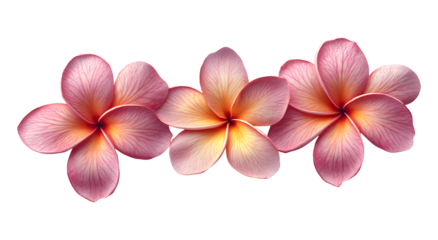 Tropical Frangipani Flowers Cut-Out for Graphic Design, on Transparent Background, png
