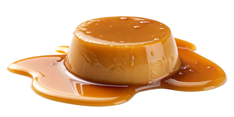 Caramel Pudding Dessert, Isolated on Transparent Background, Sweet Treat, Food Photography, Caramel, Pudding, Dessert