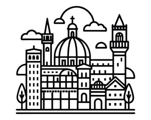 Fototapeta premium Florence Skyline with Duomo and Ponte Vecchio