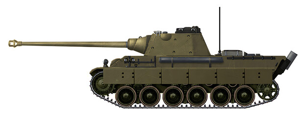 An alternative medium tank based on the Panther tank, with a new chassis from the TAS-44 tank and a 75mm gun © Tikros