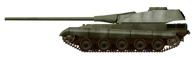 AMX-50-128 mod.B (AMX-50-128 tank version with aft turret placement) © Tikros