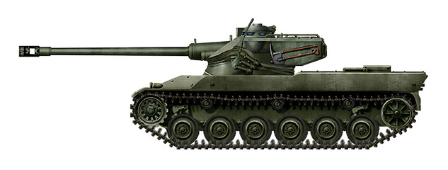 AMX-15-105 mod.A (Alternative medium tank of France, on a new chassis and turret from the AMX-13 tank with a 105mm gun) © Tikros