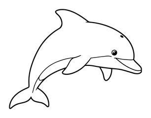smiling cartoon dolphin child style drawing © Anna