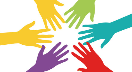 Colorful Hands Together A Symbol of Unity and Collaboration
