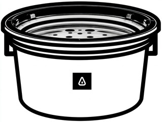 An icon depicting a deep fryer suitable for culinary use