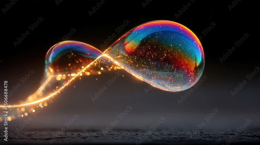 Canvas Prints floating translucent bubbles, iridescent colors