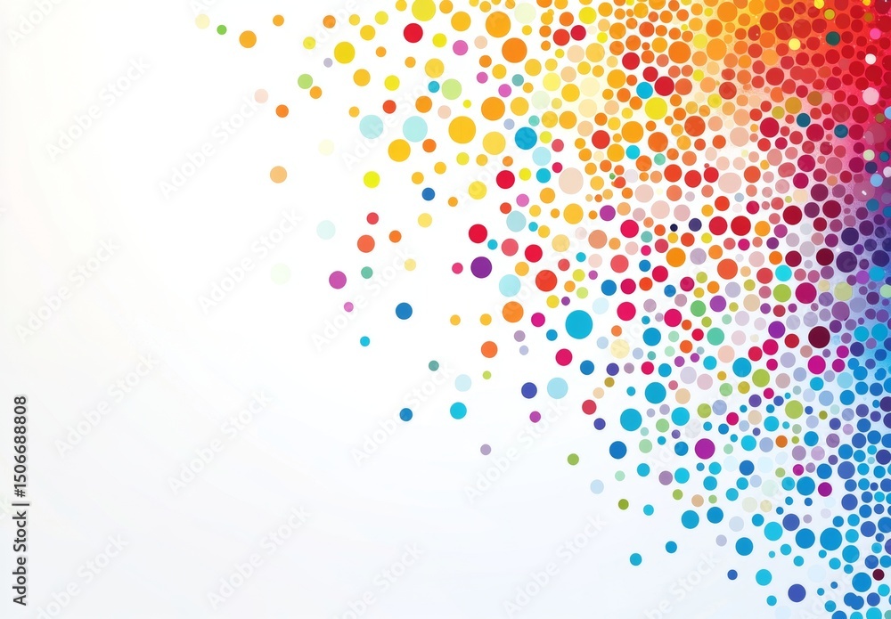 Aufkleber a colorful background with many small circles of different colors
