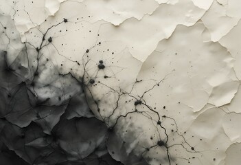 Peeling Paint and Cracked Wall Background - Grunge Water Damage Texture