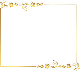 frame with leaves gold border Golden Border Warm Color Frame	
