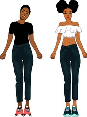 Obraz premium black girl cartoon