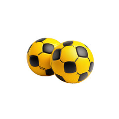 Two Yellow and Black Soccer Balls Close-Up