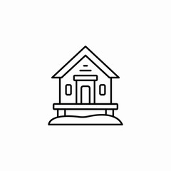 beach house icon sign vector