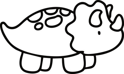 유치원 트리케라톱스 공룡 라인드로잉 캐릭터 색칠공부 (dinosaur character line drawing coloring) © 세영 이