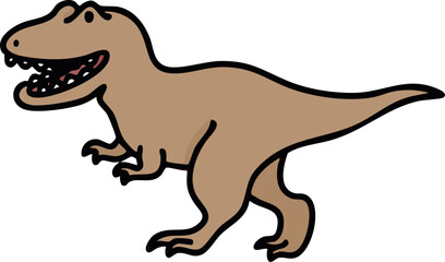 티라노사우르스 공룡 라인드로잉 캐릭터 (dinosaur character line drawing)