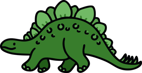 Fototapeta premium 스테고사우르스 공룡 라인드로잉 캐릭터 (dinosaur character line drawing)